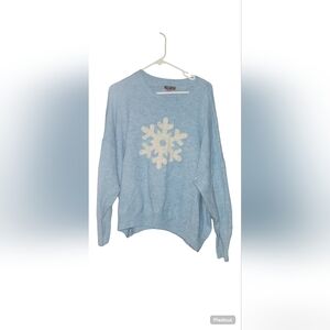 Vince Camuto Light Blue Snowflake Sweater